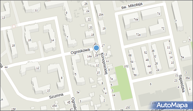 Łódź, Konopnickiej Marii, 14, mapa Łodzi