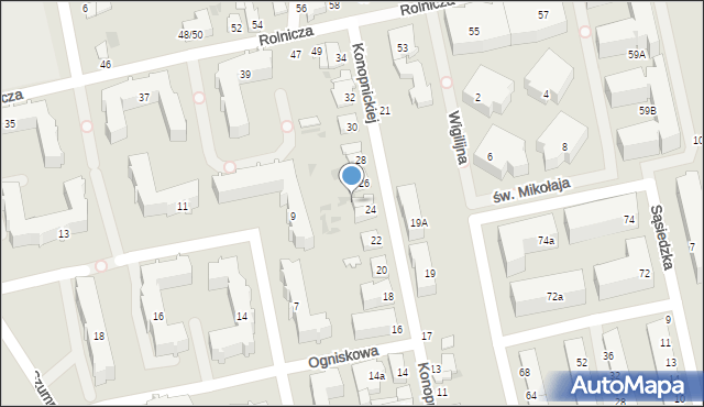 Łódź, Konopnickiej Marii, 24a, mapa Łodzi