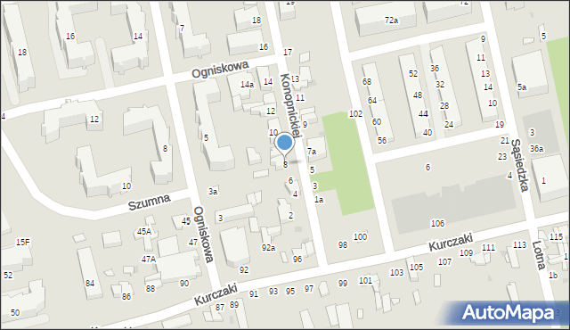 Łódź, Konopnickiej Marii, 8, mapa Łodzi