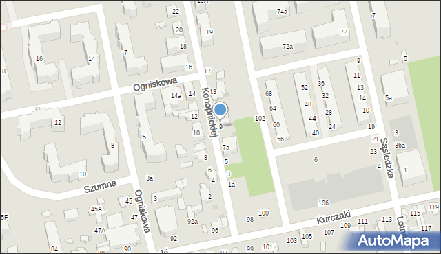 Łódź, Konopnickiej Marii, 9, mapa Łodzi