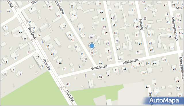 Łódź, Komunalna, 36, mapa Łodzi