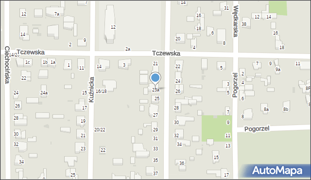 Łódź, Koszalińska, 23a, mapa Łodzi