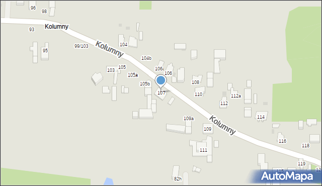 Łódź, Kolumny, 107, mapa Łodzi