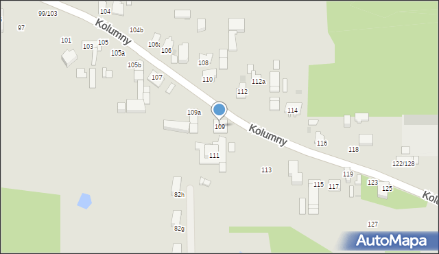 Łódź, Kolumny, 109, mapa Łodzi