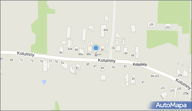 Łódź, Kolumny, 88, mapa Łodzi