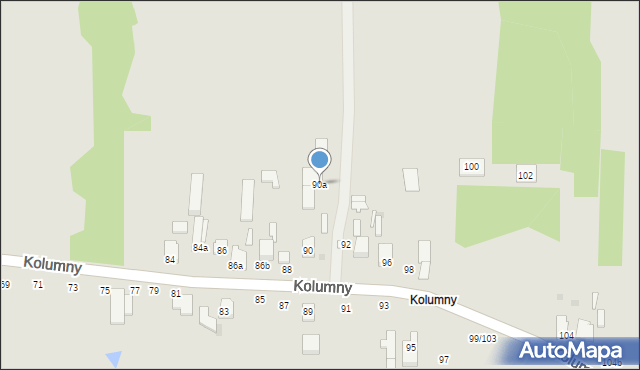 Łódź, Kolumny, 90a, mapa Łodzi