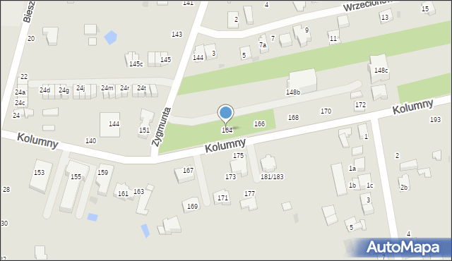 Łódź, Kolumny, 164, mapa Łodzi