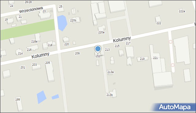 Łódź, Kolumny, 211, mapa Łodzi