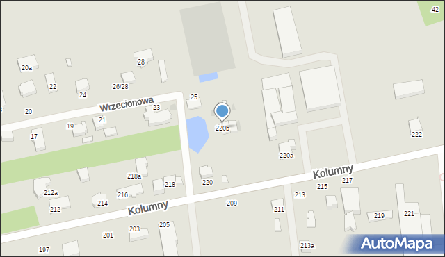 Łódź, Kolumny, 220b, mapa Łodzi