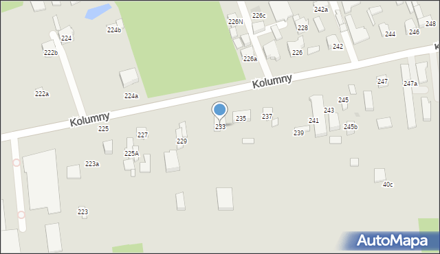 Łódź, Kolumny, 233, mapa Łodzi