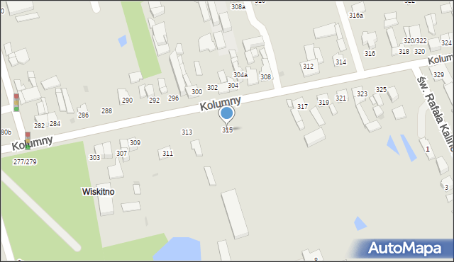 Łódź, Kolumny, 315, mapa Łodzi