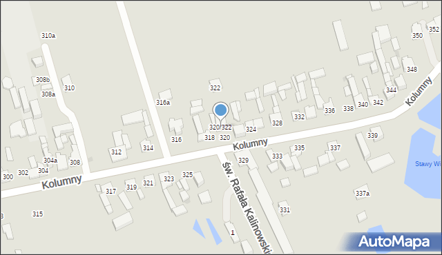 Łódź, Kolumny, 320/322, mapa Łodzi