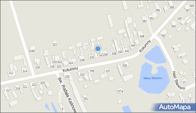 Łódź, Kolumny, 334, mapa Łodzi