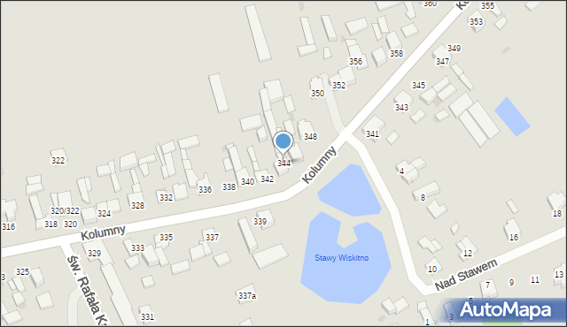 Łódź, Kolumny, 344, mapa Łodzi