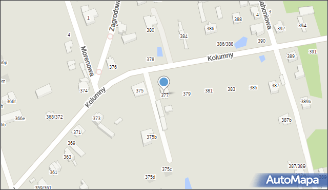 Łódź, Kolumny, 377, mapa Łodzi