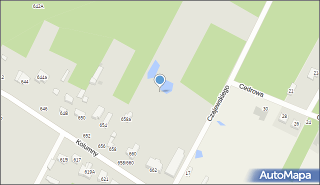 Łódź, Kolumny, 660b, mapa Łodzi