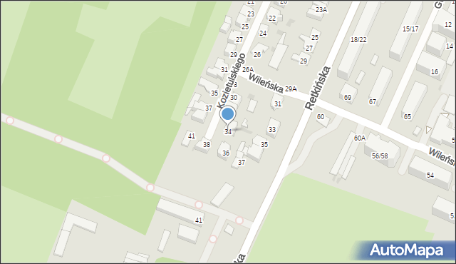 Łódź, Kozietulskiego Jana Leona, płk., 34, mapa Łodzi