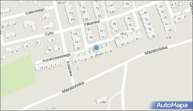 Łódź, Kolarska, 19, mapa Łodzi