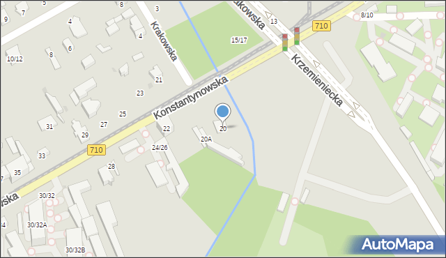 Łódź, Konstantynowska, 20, mapa Łodzi