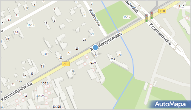 Łódź, Konstantynowska, 22, mapa Łodzi