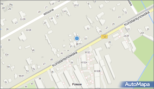 Łódź, Konstantynowska, 35, mapa Łodzi