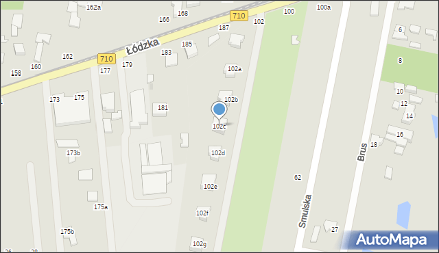 Łódź, Konstantynowska, 102c, mapa Łodzi