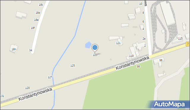 Łódź, Konstantynowska, 123, mapa Łodzi