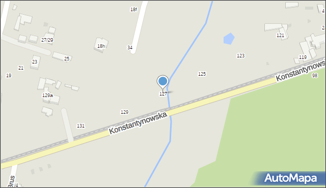 Łódź, Konstantynowska, 127, mapa Łodzi