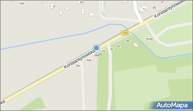 Łódź, Konstantynowska, 64a, mapa Łodzi