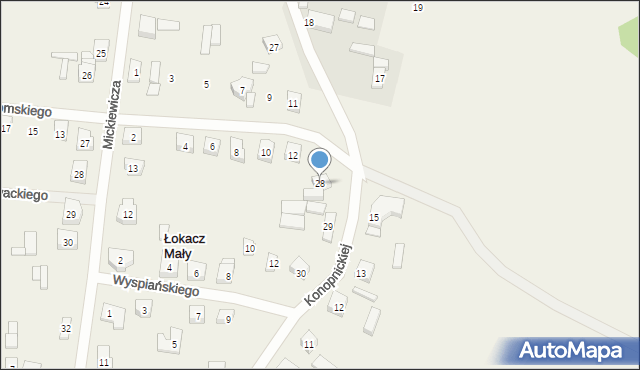 Łokacz Mały, Konopnickiej Marii, 28, mapa Łokacz Mały