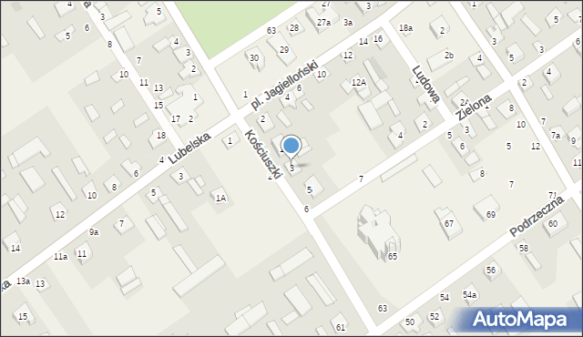 Łomazy, Kościuszki Tadeusza, gen., 3, mapa Łomazy