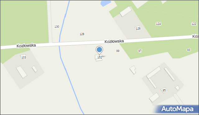 Łomazy, Kozłowska, 101, mapa Łomazy