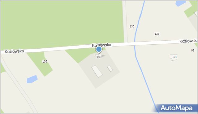 Łomazy, Kozłowska, 103, mapa Łomazy