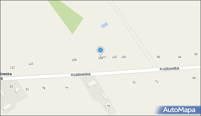 Łomazy, Kozłowska, 104, mapa Łomazy