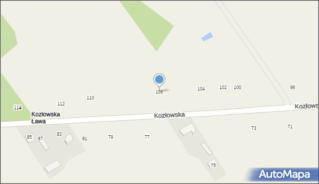 Łomazy, Kozłowska, 106, mapa Łomazy