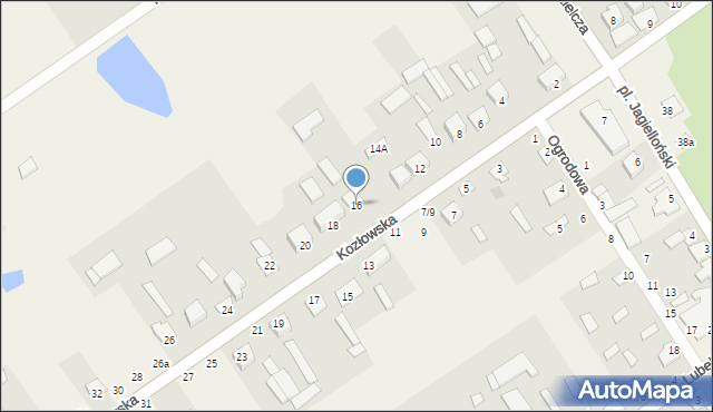 Łomazy, Kozłowska, 16, mapa Łomazy