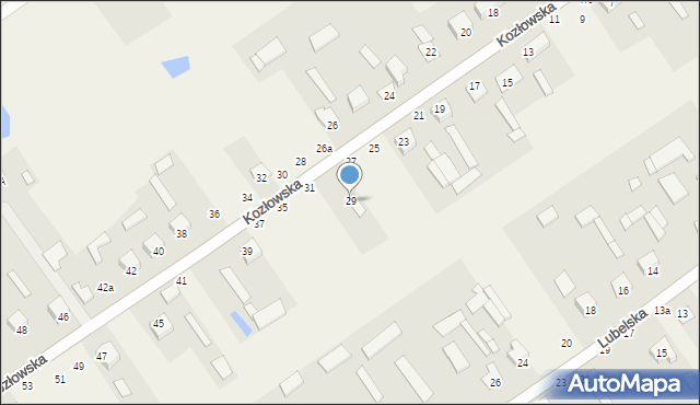 Łomazy, Kozłowska, 29, mapa Łomazy