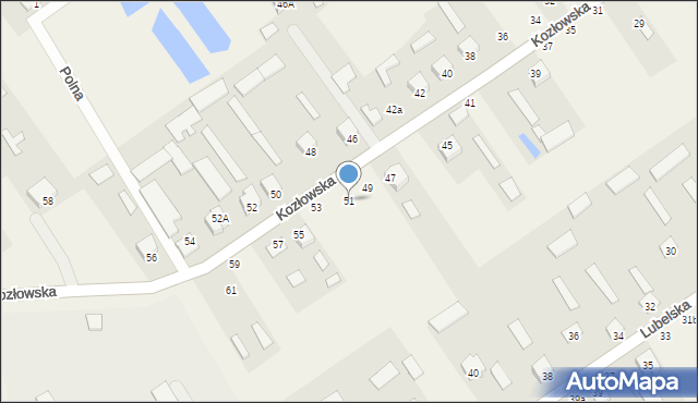 Łomazy, Kozłowska, 51, mapa Łomazy