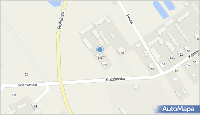 Łomazy, Kozłowska, 60a, mapa Łomazy