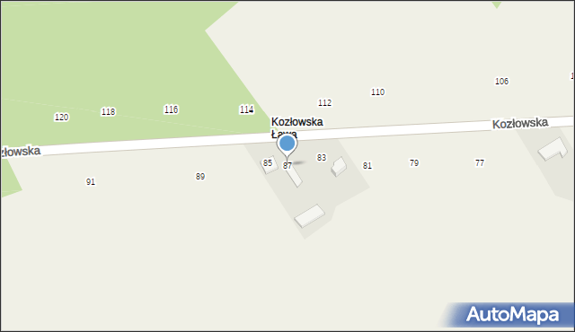Łomazy, Kozłowska, 87, mapa Łomazy