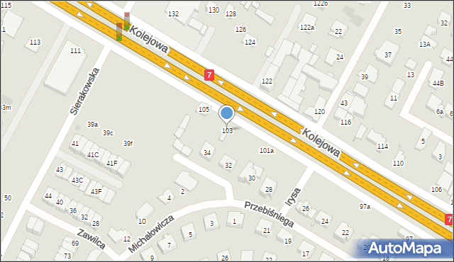 Łomianki, Kolejowa, 103, mapa Łomianki