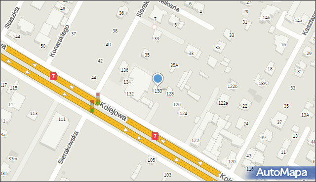 Łomianki, Kolejowa, 130, mapa Łomianki