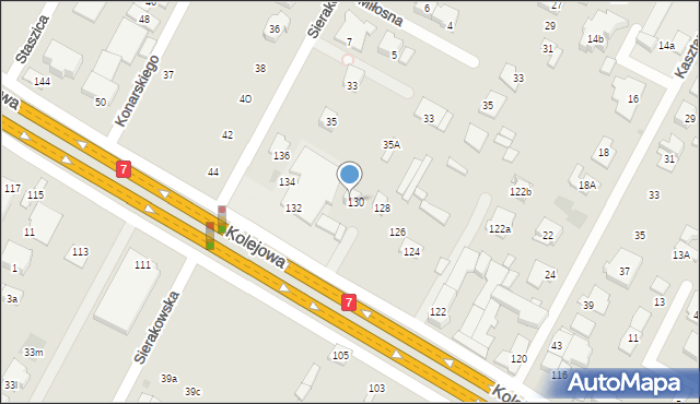 Łomianki, Kolejowa, 130a, mapa Łomianki