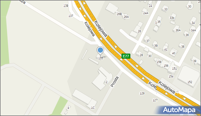 Łomianki, Kolejowa, 135, mapa Łomianki