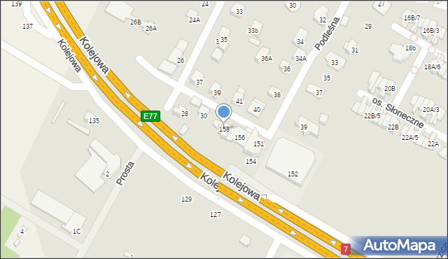 Łomianki, Kolejowa, 158, mapa Łomianki