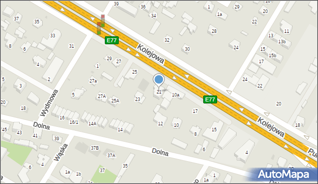 Łomianki, Kolejowa, 21, mapa Łomianki