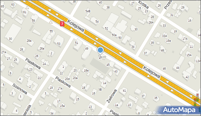 Łomianki, Kolejowa, 47, mapa Łomianki