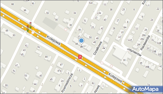 Łomianki, Kolejowa, 86, mapa Łomianki