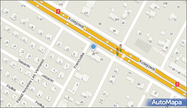 Łomianki, Kolejowa, 95, mapa Łomianki