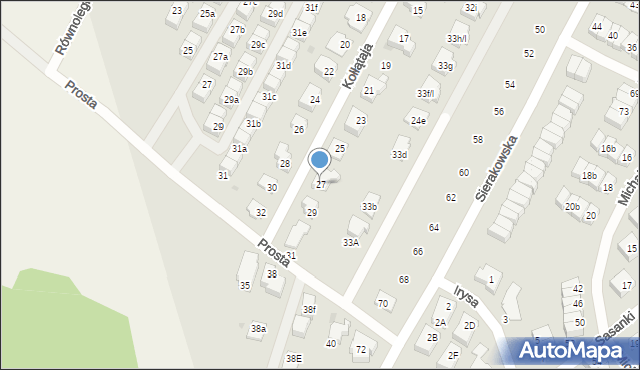 Łomianki, Kołłątaja Hugo, 27, mapa Łomianki